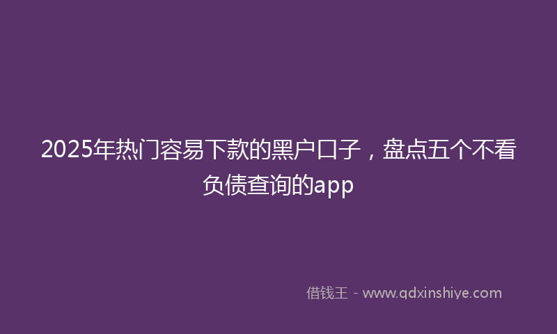 2025年热门容易下款的黑户口子，盘点五个不看负债查询的app