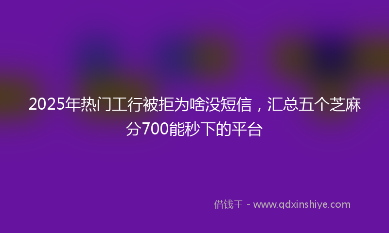 2025年热门工行被拒为啥没短信，汇总五个芝麻分700能秒下的平台