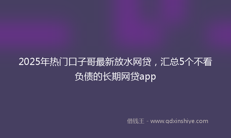 2025年热门口子哥最新放水网贷，汇总5个不看负债的长期网贷app