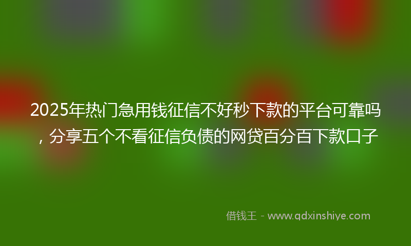 2025年热门急用钱征信不好秒下款的平台可靠吗，分享五个不看征信负债的网贷百分百下款口子