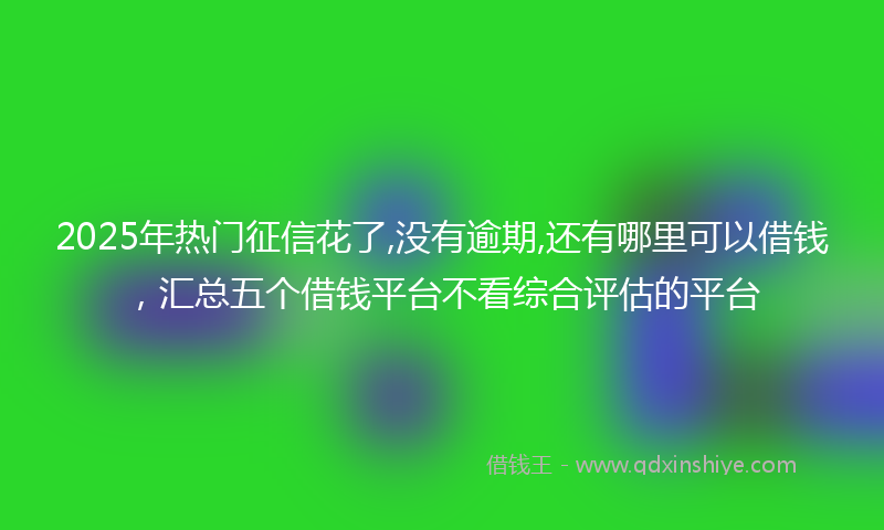 2025年热门征信花了,没有逾期,还有哪里可以借钱，汇总五个借钱平台不看综合评估的平台