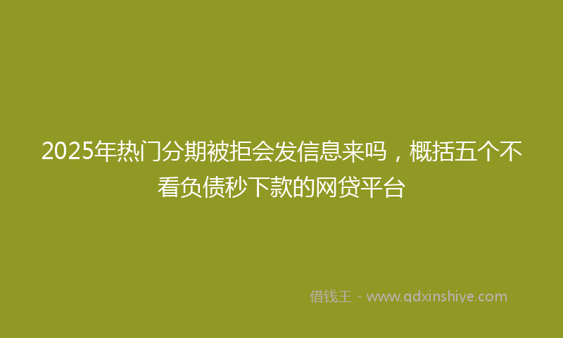 2025年热门分期被拒会发信息来吗，概括五个不看负债秒下款的网贷平台