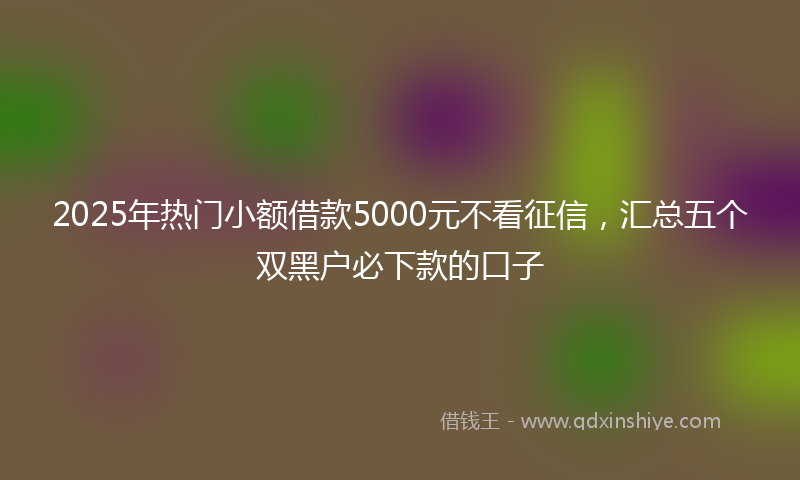 2025年热门小额借款5000元不看征信，汇总五个双黑户必下款的口子