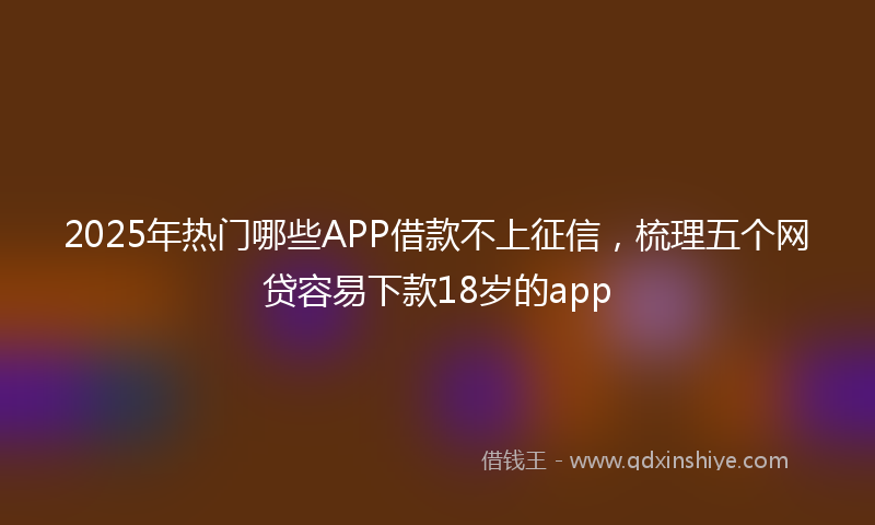 2025年热门哪些APP借款不上征信，梳理五个网贷容易下款18岁的app