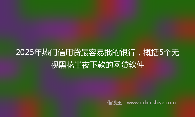 2025年热门信用贷最容易批的银行，概括5个无视黑花半夜下款的网贷软件