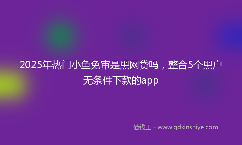 2025年热门小鱼免审是黑网贷吗，整合5个黑户无条件下款的app