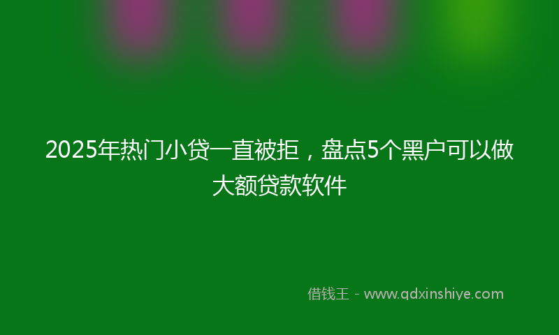 2025年热门小贷一直被拒，盘点5个黑户可以做大额贷款软件