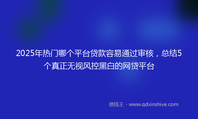2025年热门哪个平台贷款容易通过审核，总结5个真正无视风控黑白的网贷平台