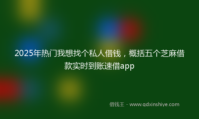 2025年热门我想找个私人借钱，概括五个芝麻借款实时到账速借app