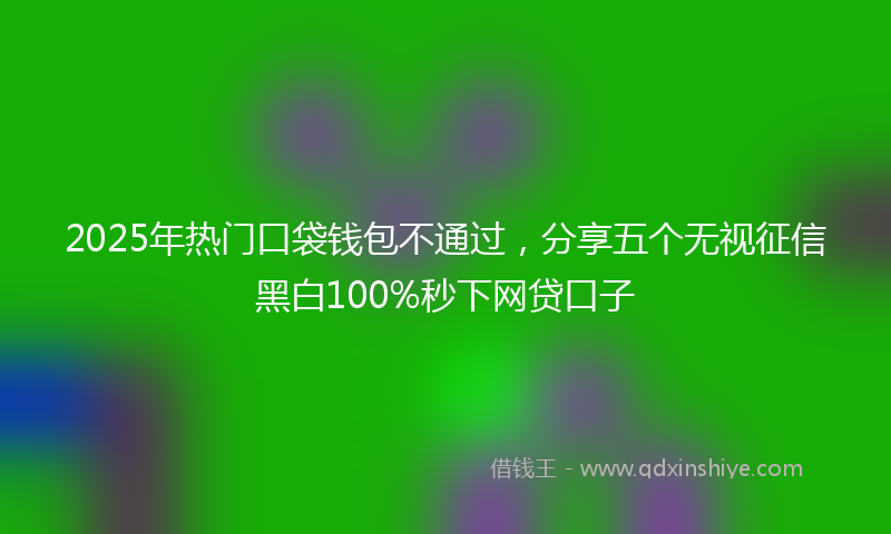 2025年热门口袋钱包不通过，分享五个无视征信黑白100%秒下网贷口子