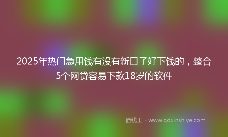 2025年热门急用钱有没有新口子好下钱的，整合5个网贷容易下款18岁的软件
