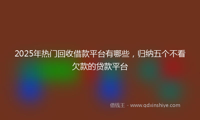 2025年热门回收借款平台有哪些，归纳五个不看欠款的贷款平台