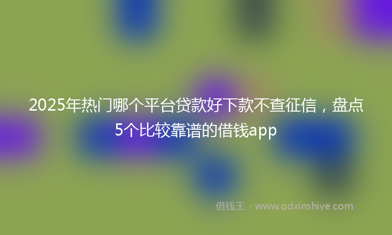 2025年热门哪个平台贷款好下款不查征信，盘点5个比较靠谱的借钱app