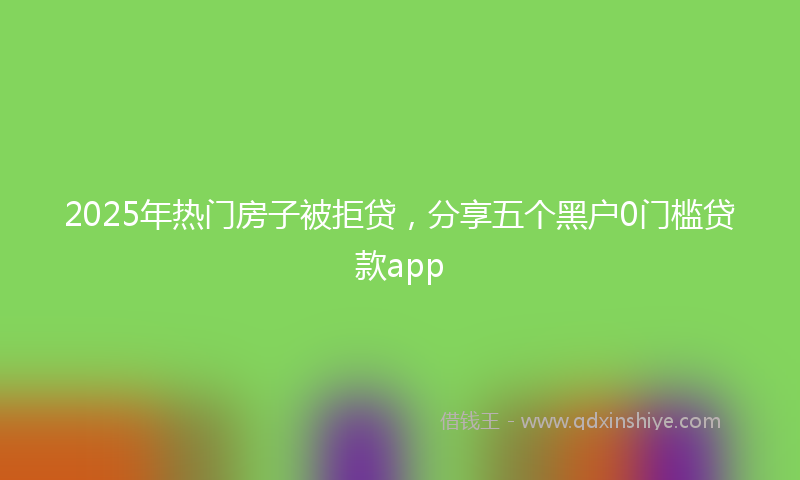2025年热门房子被拒贷，分享五个黑户0门槛贷款app