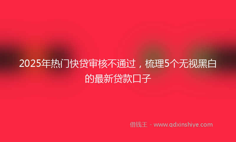 2025年热门快贷审核不通过，梳理5个无视黑白的最新贷款口子