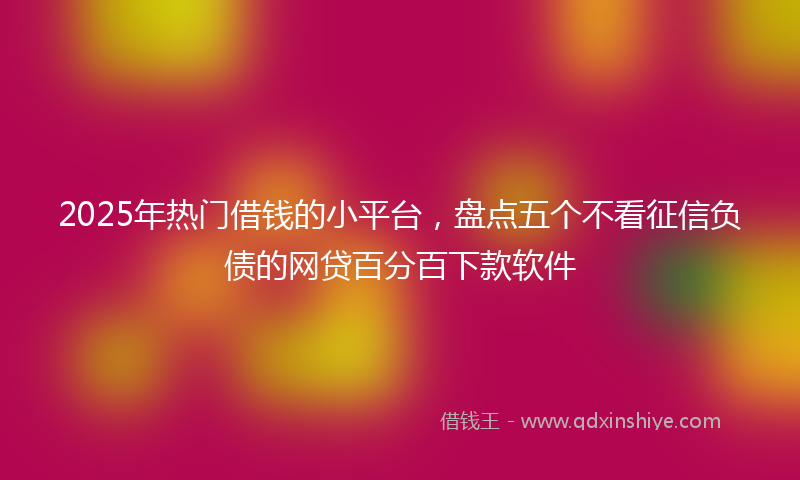 2025年热门借钱的小平台，盘点五个不看征信负债的网贷百分百下款软件