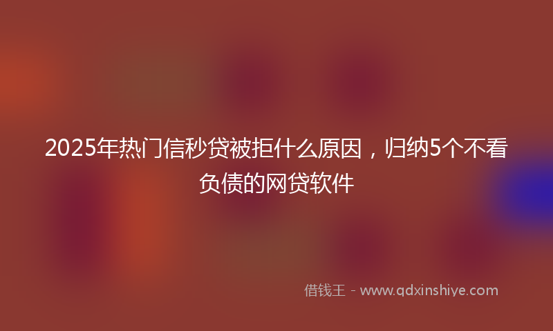 2025年热门信秒贷被拒什么原因，归纳5个不看负债的网贷软件