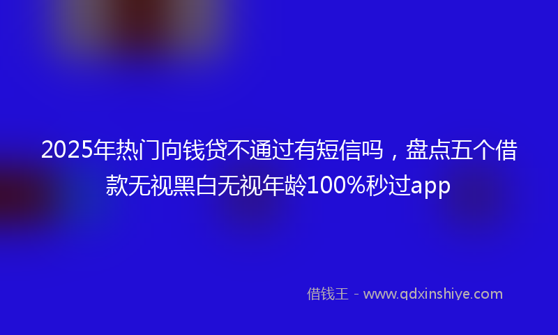 2025年热门向钱贷不通过有短信吗，盘点五个借款无视黑白无视年龄100%秒过app