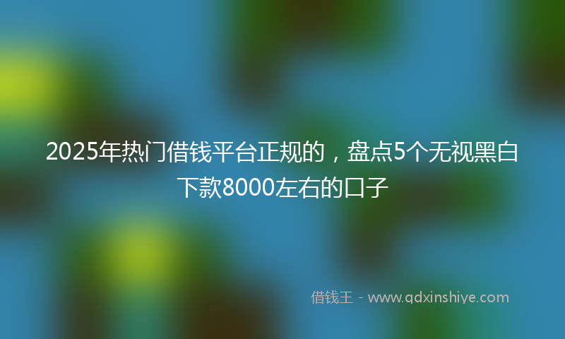 2025年热门借钱平台正规的，盘点5个无视黑白下款8000左右的口子