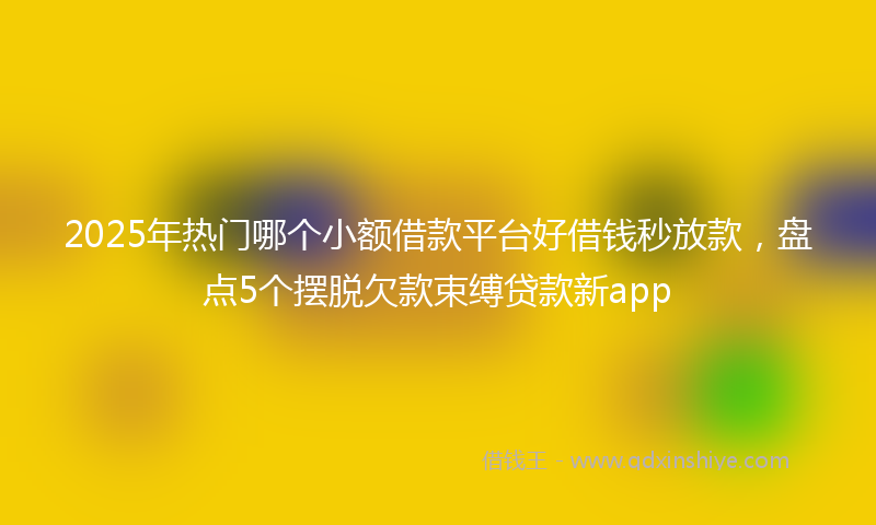 2025年热门哪个小额借款平台好借钱秒放款，盘点5个摆脱欠款束缚贷款新app
