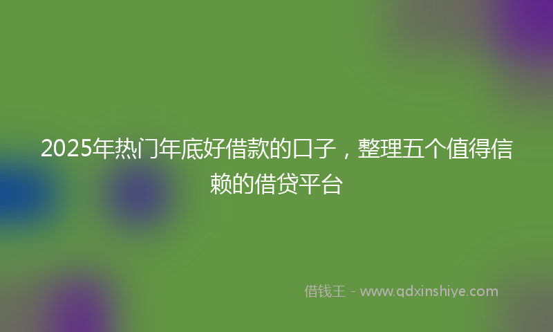 2025年热门年底好借款的口子，整理五个值得信赖的借贷平台