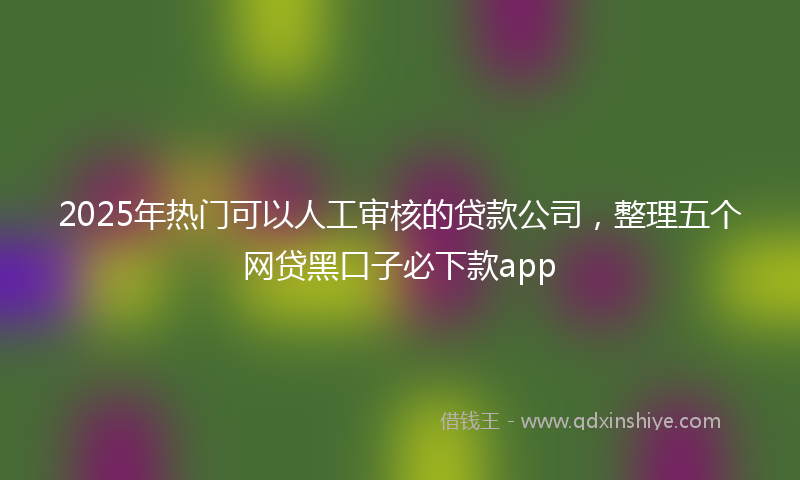 2025年热门可以人工审核的贷款公司，整理五个网贷黑口子必下款app