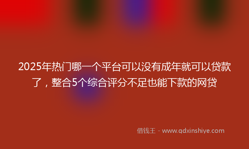 2025年热门哪一个平台可以没有成年就可以贷款了，整合5个综合评分不足也能下款的网贷