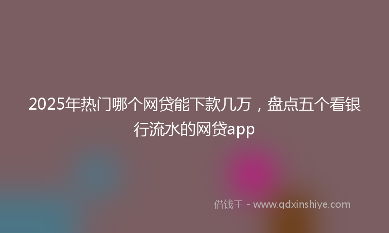 2025年热门哪个网贷能下款几万，盘点五个看银行流水的网贷app