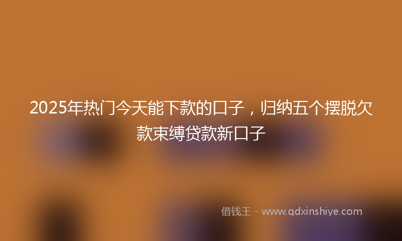 2025年热门今天能下款的口子，归纳五个摆脱欠款束缚贷款新口子