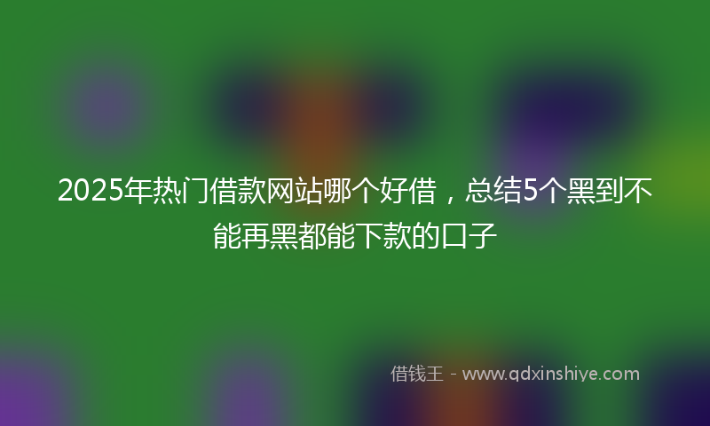 2025年热门借款网站哪个好借，总结5个黑到不能再黑都能下款的口子