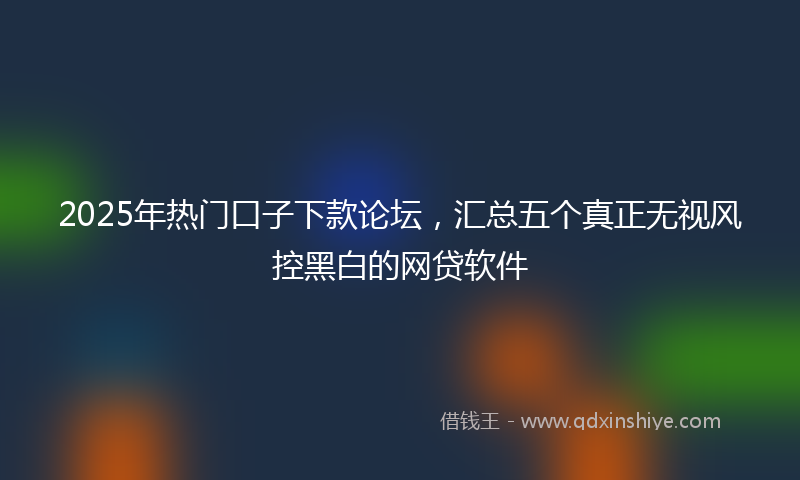 2025年热门口子下款论坛，汇总五个真正无视风控黑白的网贷软件