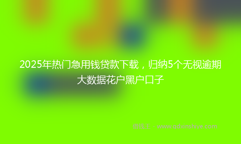 2025年热门急用钱贷款下载，归纳5个无视逾期大数据花户黑户口子