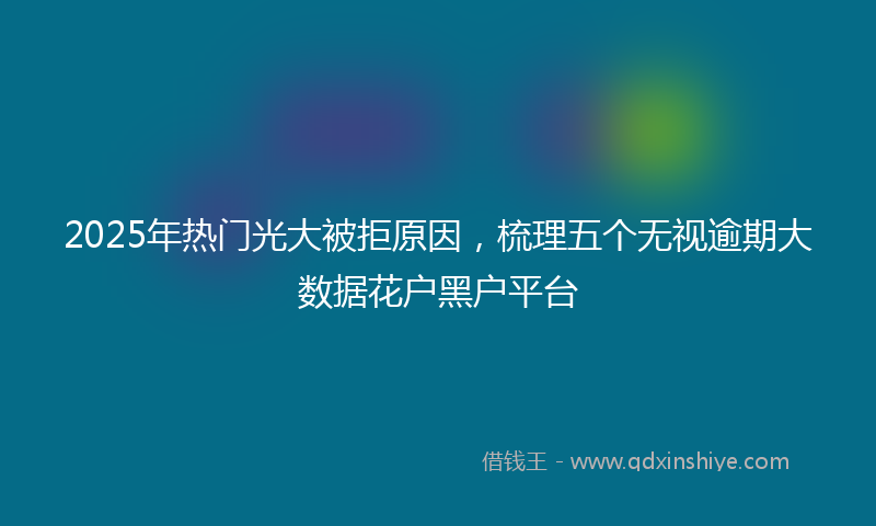2025年热门光大被拒原因，梳理五个无视逾期大数据花户黑户平台