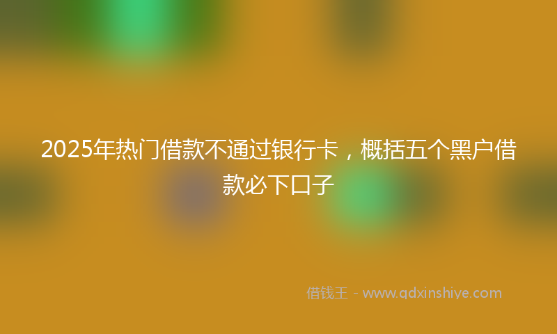 2025年热门借款不通过银行卡，概括五个黑户借款必下口子