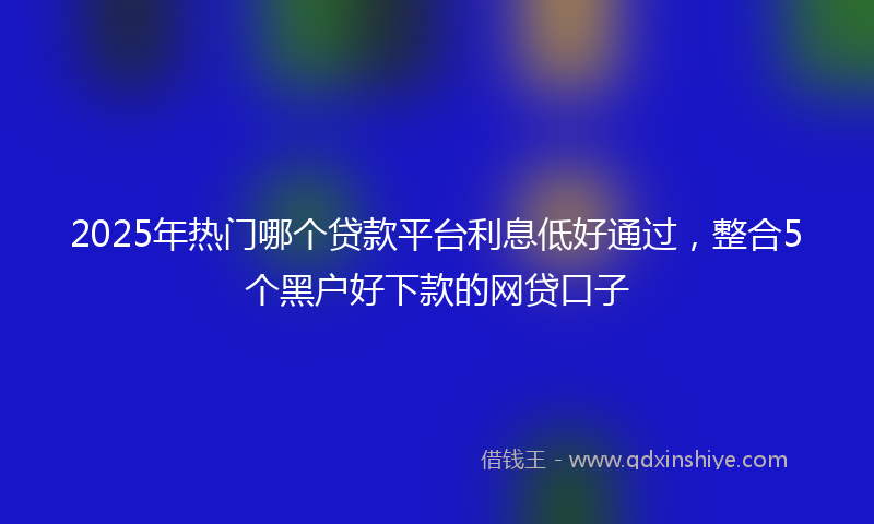 2025年热门哪个贷款平台利息低好通过，整合5个黑户好下款的网贷口子