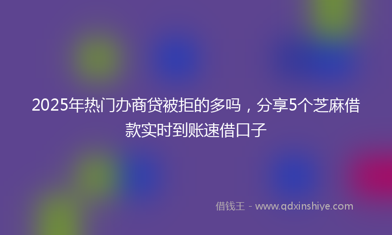 2025年热门办商贷被拒的多吗，分享5个芝麻借款实时到账速借口子
