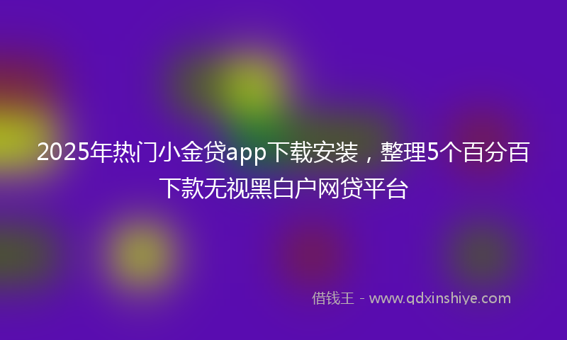 2025年热门小金贷app下载安装，整理5个百分百下款无视黑白户网贷平台