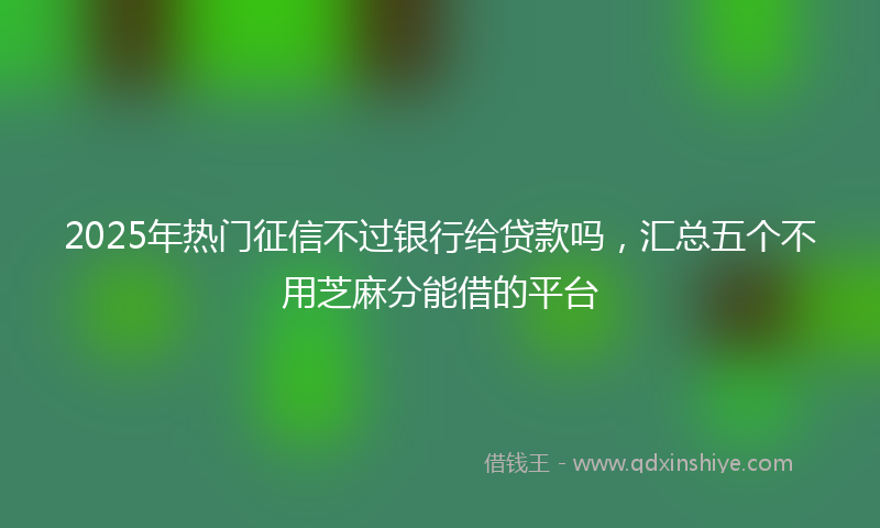 2025年热门征信不过银行给贷款吗，汇总五个不用芝麻分能借的平台