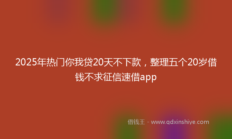 2025年热门你我贷20天不下款，整理五个20岁借钱不求征信速借app