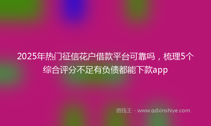 2025年热门征信花户借款平台可靠吗，梳理5个综合评分不足有负债都能下款app