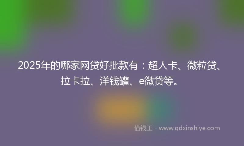 2025年的哪家网贷好批款有：超人卡、微粒贷、拉卡拉、洋钱罐、e微贷等。
