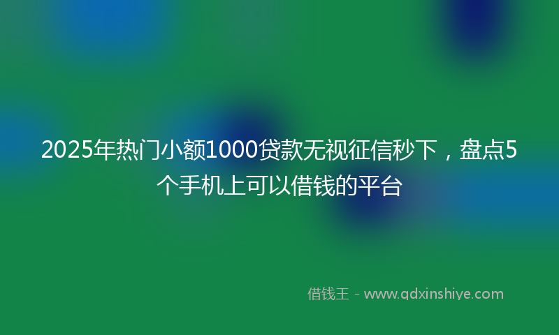 2025年热门小额1000贷款无视征信秒下，盘点5个手机上可以借钱的平台