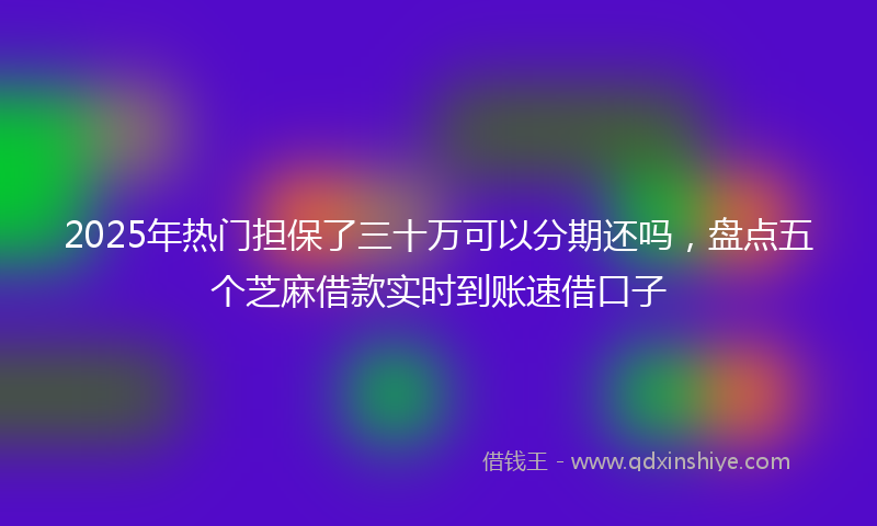 2025年热门担保了三十万可以分期还吗，盘点五个芝麻借款实时到账速借口子