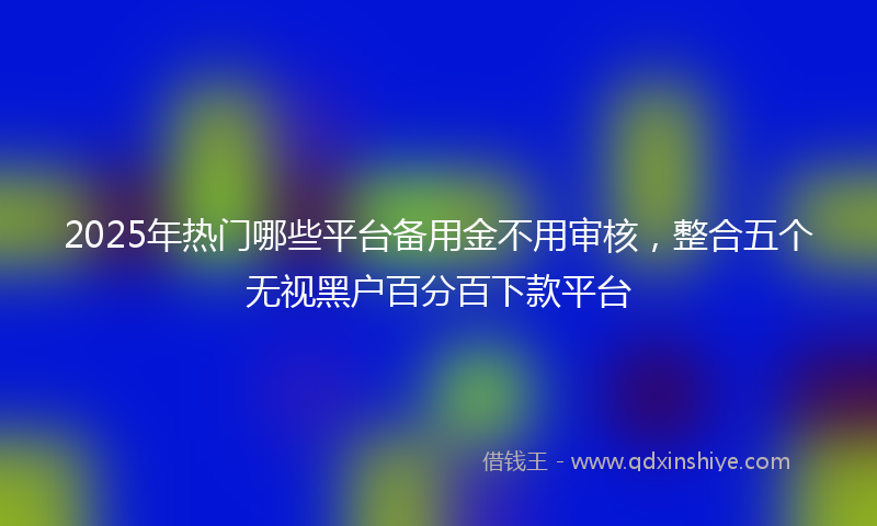 2025年热门哪些平台备用金不用审核，整合五个无视黑户百分百下款平台