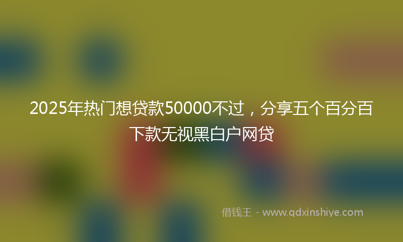 2025年热门想贷款50000不过，分享五个百分百下款无视黑白户网贷