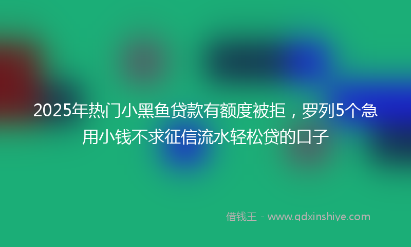 2025年热门小黑鱼贷款有额度被拒，罗列5个急用小钱不求征信流水轻松贷的口子