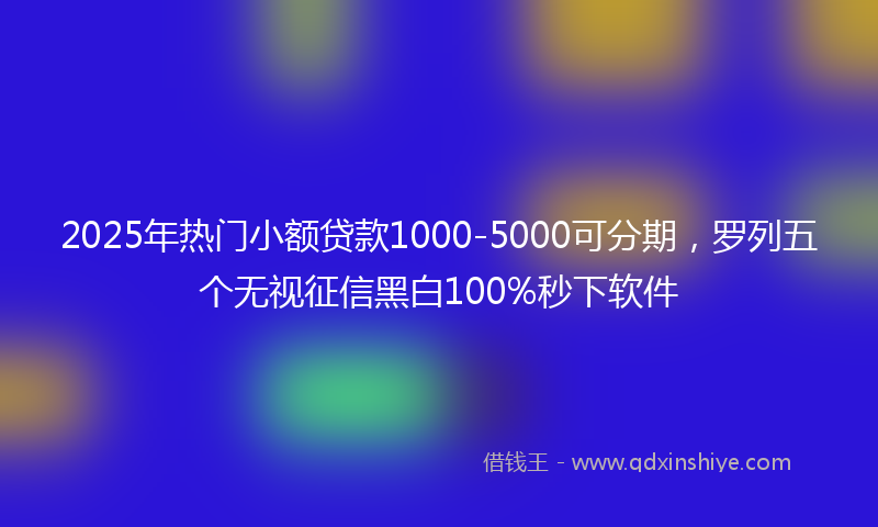 2025年热门小额贷款1000-5000可分期，罗列五个无视征信黑白100%秒下软件