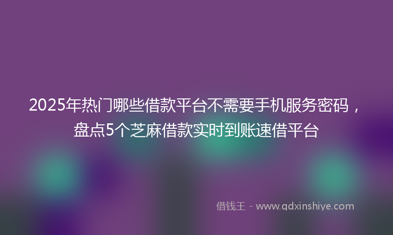 2025年热门哪些借款平台不需要手机服务密码，盘点5个芝麻借款实时到账速借平台