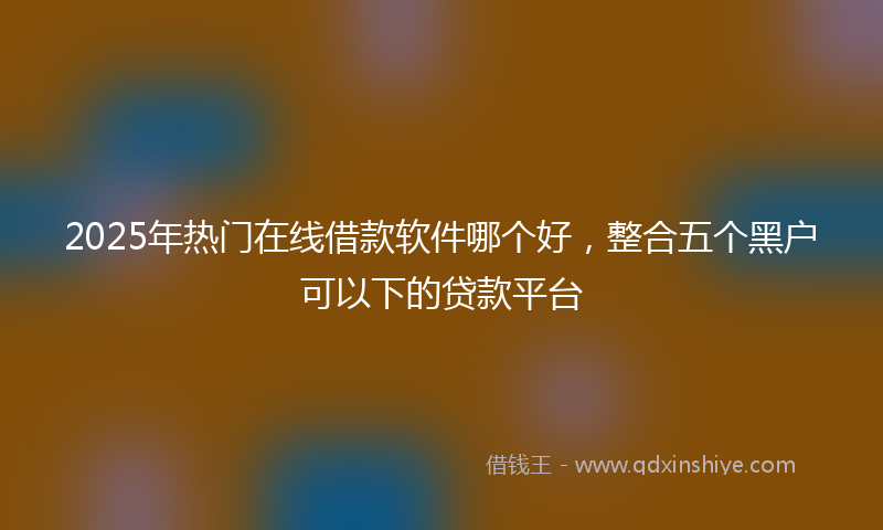 2025年热门在线借款软件哪个好，整合五个黑户可以下的贷款平台