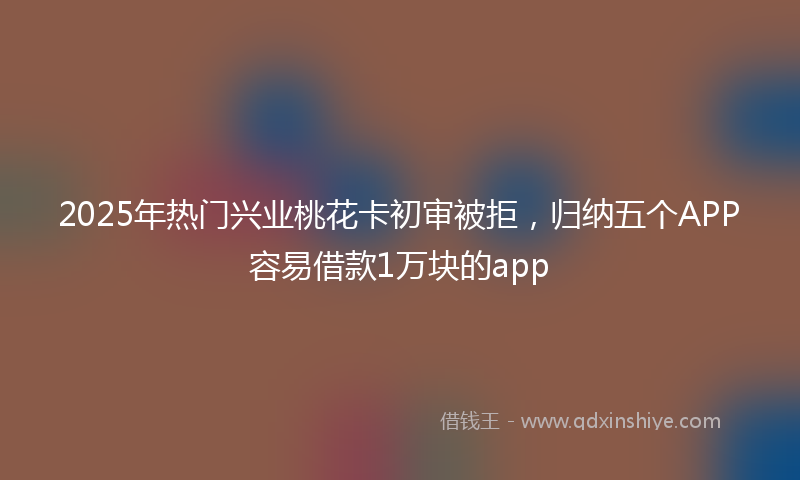 2025年热门兴业桃花卡初审被拒，归纳五个APP容易借款1万块的app